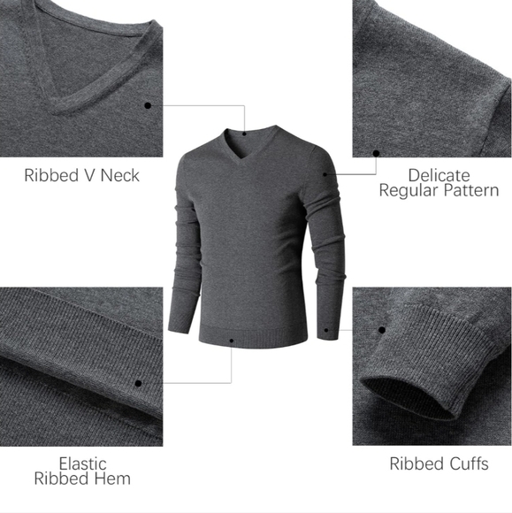 Havana Breeze Gray V-Neck Men's Sweater Men's Size XL NEW - Picture 7 of 10